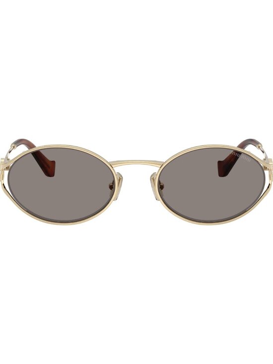 NEW MIU MIU SUNGLASSES, MU52YS ZVN80Q WOMEN GOLD/GRAY MU 52YS, SMU 52Y EYEWEAR main image 4